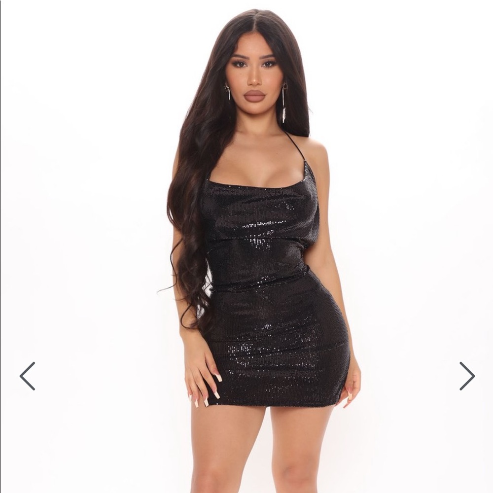 Fashion Nova Black Sequin Mini Dress